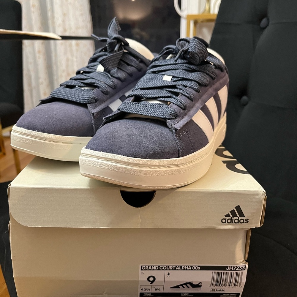 Adidas Grand Court Alpha Sneakers - Dark Blue and White